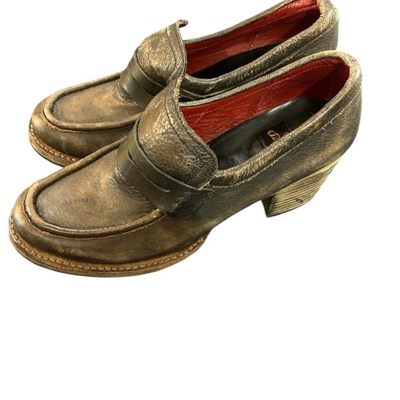 Freebird By Steven leather Loafers Like New women’s size 9 black brown distress - Picture 6 of 13